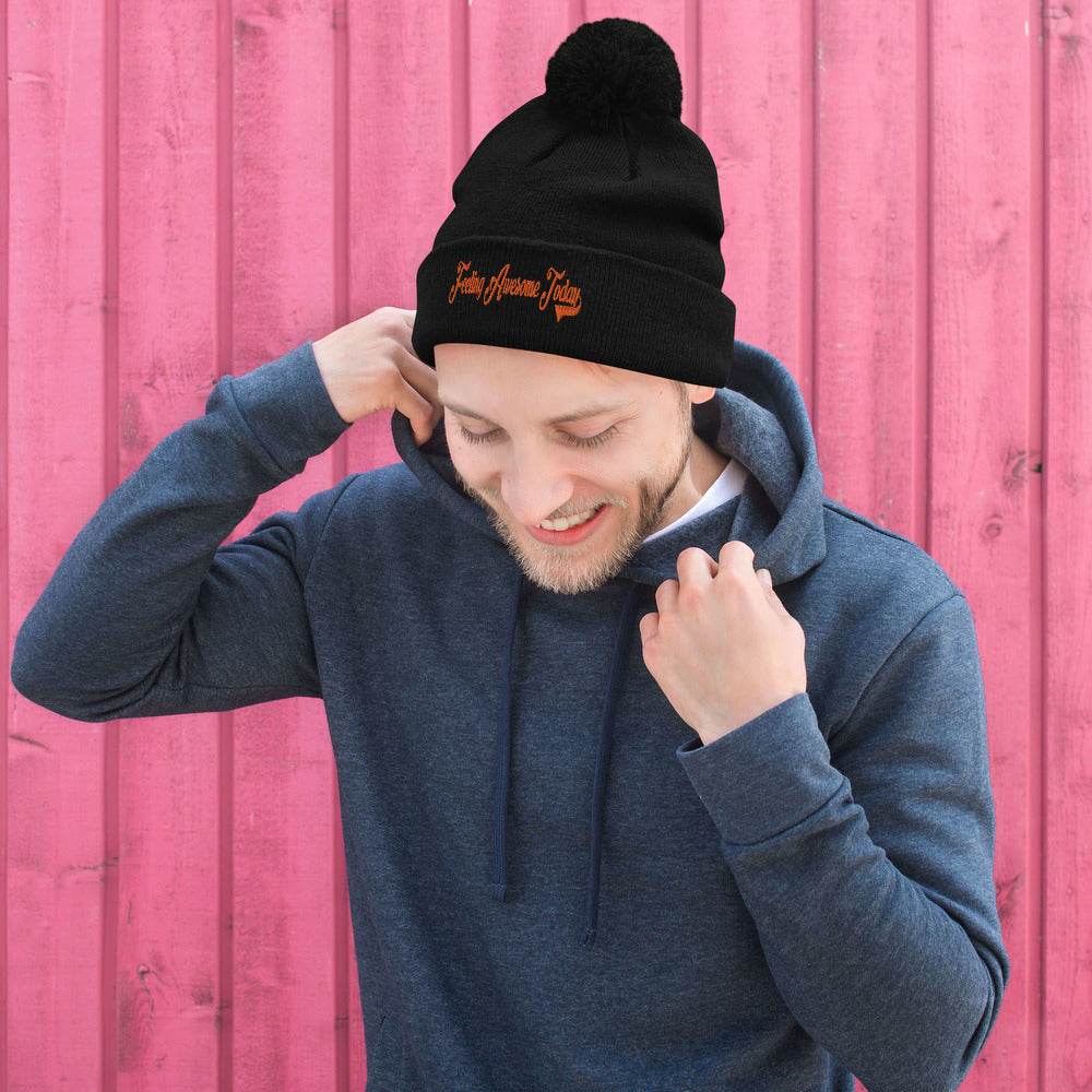 Feeling Awesome Today Pom-Pom Beanie